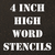 4 Inch High Polyvinyl Word Stencils