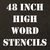 48 Inch High Polyvinyl Word Stencils