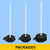 Portable Rubber Base with Double Wheel Assembly, 60" Power Post & Hardware Package