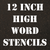 12 Inch High Polyvinyl Word Stencils