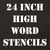 24 Inch High Polyvinyl Word Stencils