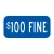 $100 Fine Plaque Blue