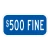 $500 Fine Plaque Blue