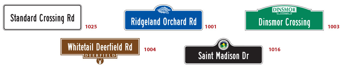 90 x 36 Metro Street Name Sign Designs