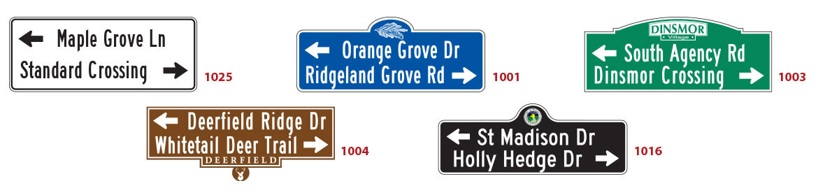 90 x 36 Metro Street Name Sign Designs