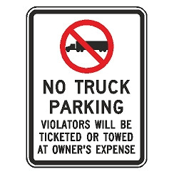 No Truck Parking 看板　トラック駐車禁止 レトロ　アンティーク No Truck Sym) No Truck Parking Violators Will Be Ticketed or Towed