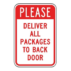 Please Deliver All Packages to Back Door Sign | CPC Signs