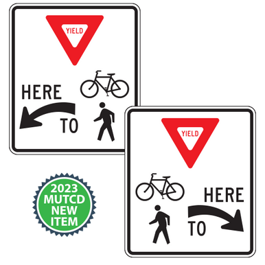 Yield Here at Trail Crossing to Pedestrians Signs | CPC Signs