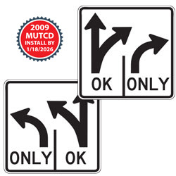 Double Turn Left/Right OK Sign | 2009 MUTCD