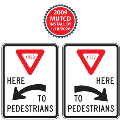USAストリート看板 YIELD Yield Here to Pedestrians (Word) Crossing Signs | 2009 MUTCD