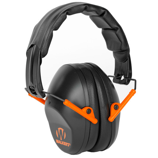 WALKER'S LOW PRO FOLDING EARMUFF, BLK/ORG, GWP-FPM1-BKO
