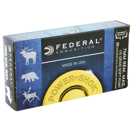 FED PWRSHK 7MMREM 175GR SP 20/200 FE7RB Federal