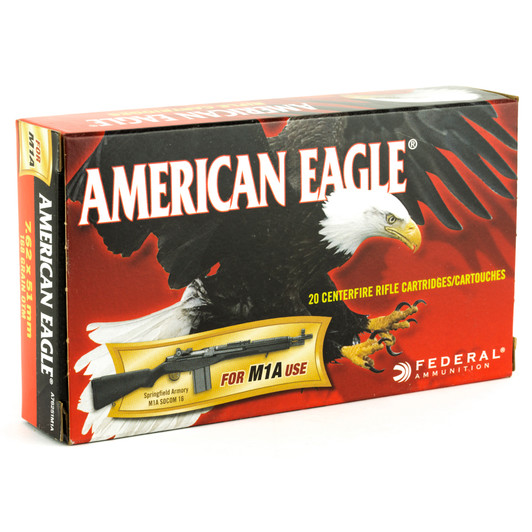 FED AM EAGLE 762X51 168GR M1A 20/200 FEA76251M1ABX Federal
