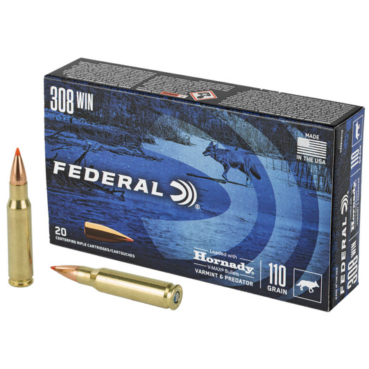 FED V&P 308WIN 110GR HRNDY V-MAX 20/ FEV308VM110 Federal