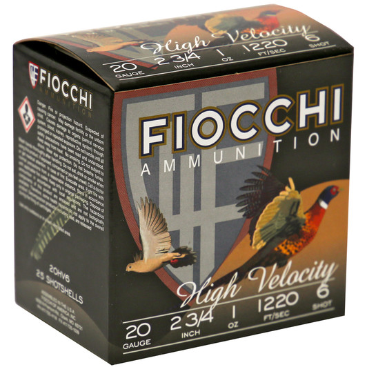 FIOCCHI 20GA #6 HV LEAD HUNT 25/250