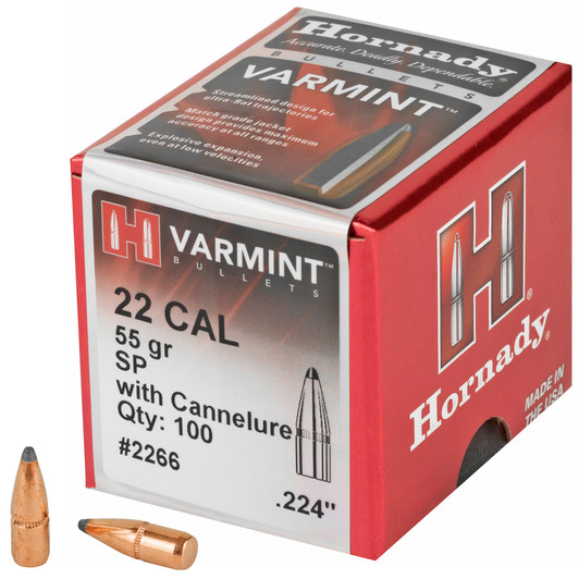 HRNDY 22CAL .224 55GR SP W/C 100CT HRB2266 Hornady