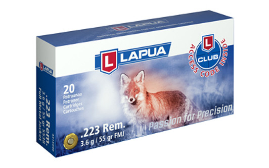 LAPUA 223 REM 55GR FMJ 20/600 LAP4315042 Lapua
