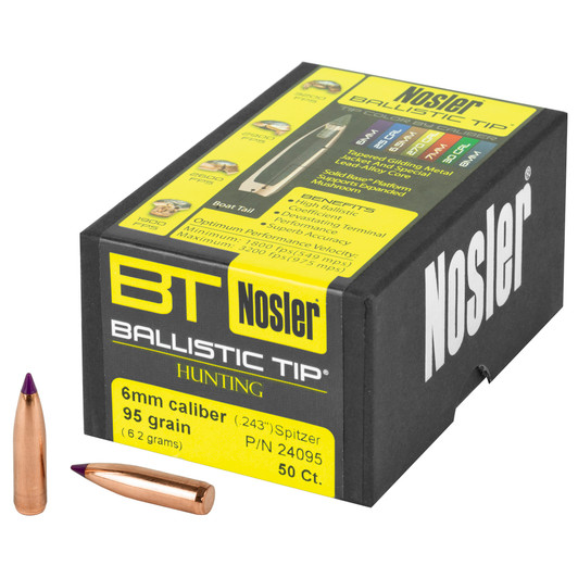 NOSLER 6MM 95GR BALLISTIC TIP 50CT NOSB24095 NOSLER