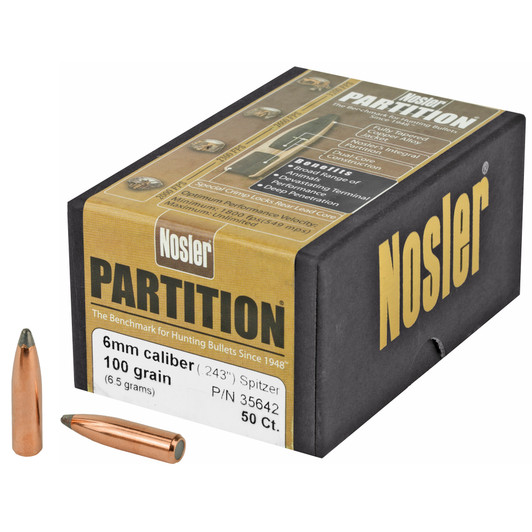 NOSLER 6MM 100GR SP PARTITION 50CT NOSB35642 NOSLER