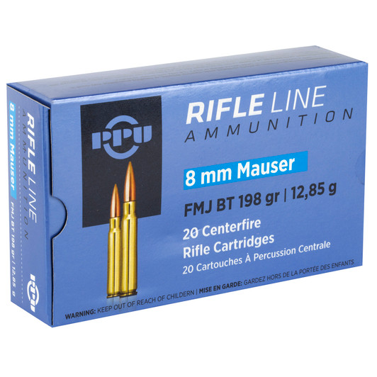 PPU 8MM MAUSER FMJ 198GR 20/200