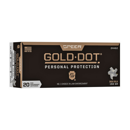 SPR GOLD DOT 300BLK 150GR HP 20/200 CCI24462 Speer Ammunition