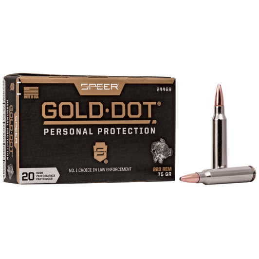 SPR GOLD DOT 223 REM 75GR HP 20/200 CCI24469 Speer Ammunition