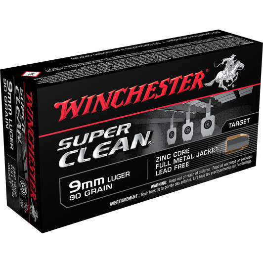 WIN SUPER CLEAN 9MM 90GR FMJ 50/500 WNW9MMLF Winchester Ammunition