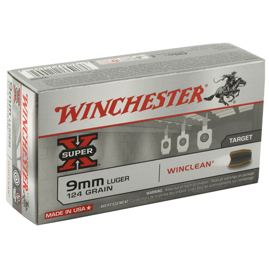 WIN SUPER X 9MM LUGER, 124GR 50/500, WC92