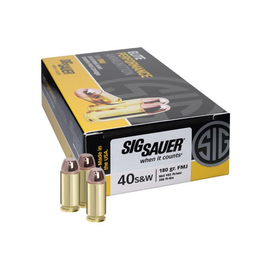 AMMO ELT BALL 40 SW 180 GR 50/BX 1000/CS SIGE40SB250 SigArms