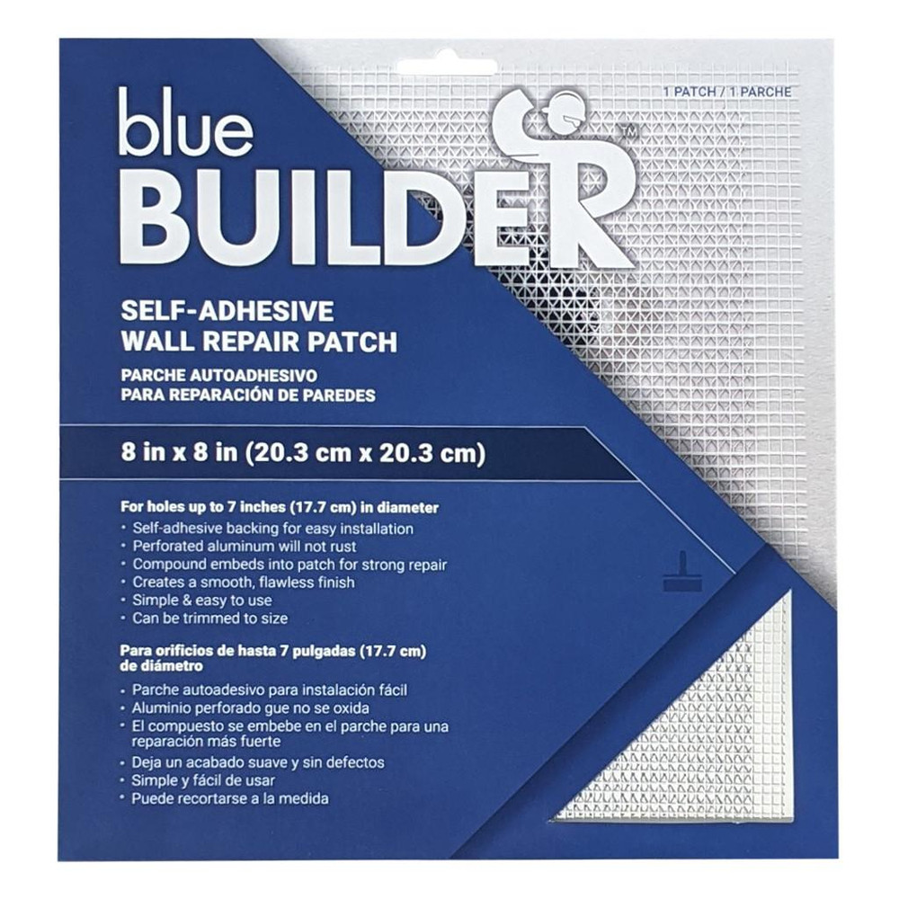 Blue Builder Drywall Repair Patch, 8in x 8in, 10 Patches - Wind-lock