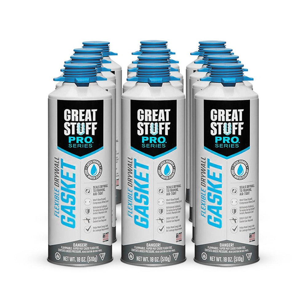 DuPont Great Stuff Pro Drywall Gasket Gun Foam, (12) 24oz Cans per