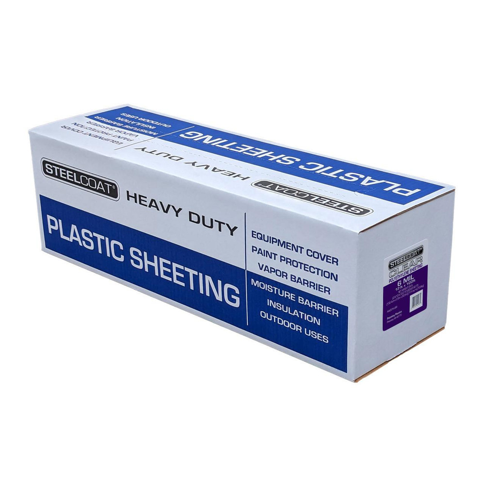 Steelcoat Clear Poly Sheeting 6mil, 12ft x 100ft - Wind-lock