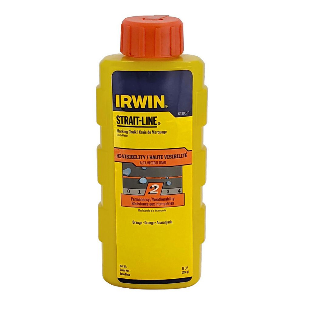 Irwin Permanent Fluorescent Orange Marking Chalk, 8oz - Wind-lock