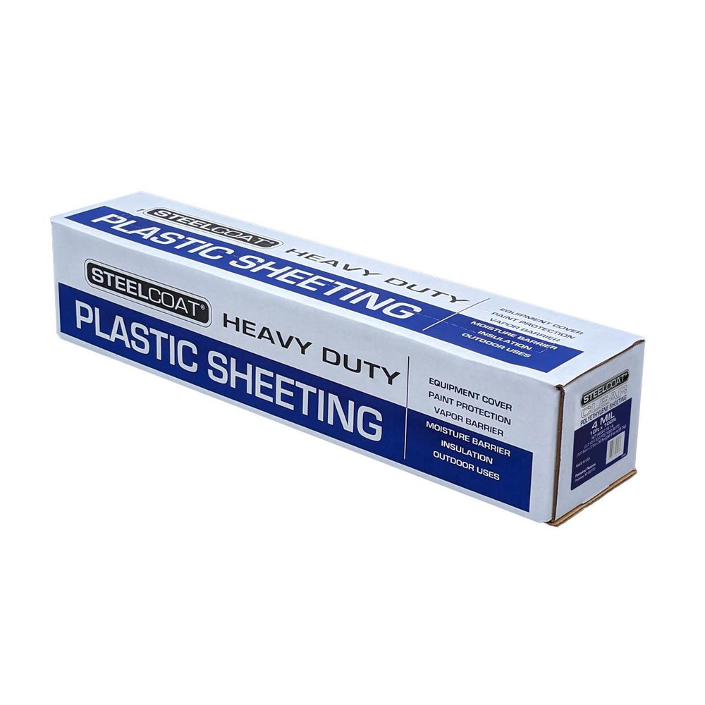 Steelcoat Clear Poly Sheeting 4mil, 10ft x 100ft - Wind-lock