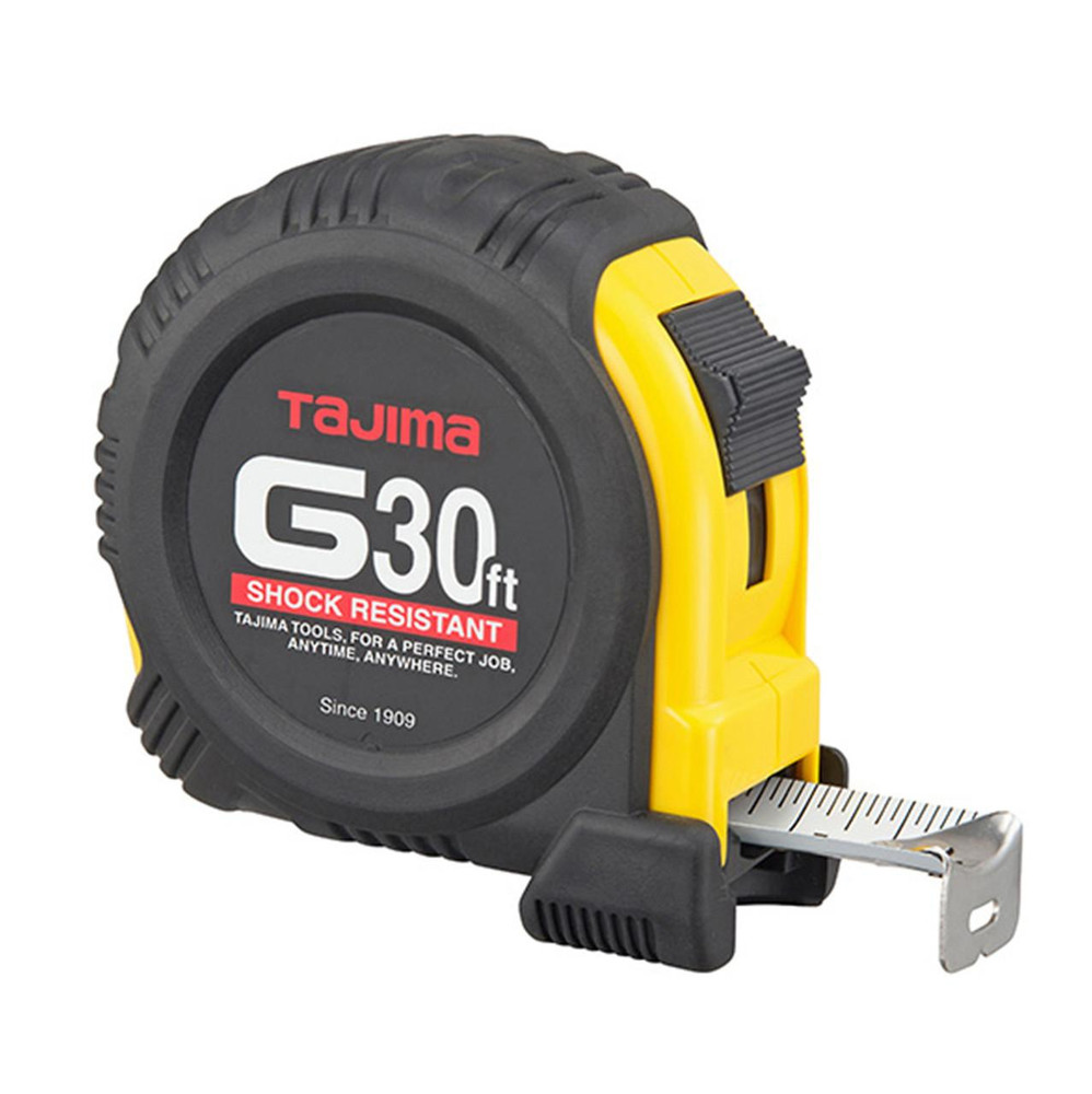 Tajima G-Series Shock Resistant Tape Measurer, 30ft - Wind-lock