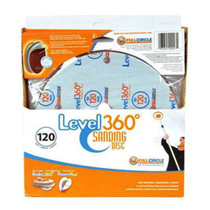 FULL CIRCLE Full Circle Radius 360 Sanding Discs, 8-3/4in, 120 Grit, 5pks of 5 Discs 