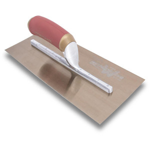 MARSHALLTOWN Marshalltown Golden Stainless-Steel Permashape Trowel, 12in x 5in w/ DuraSoft Handle 