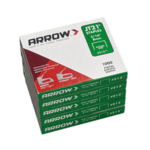 ARROW FASTENER Arrow Fastener JT21 5/16in Flat Crown Staples, 5000/pk  