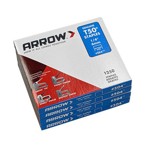 ARROW FASTENER Arrow Fastener T50 1/4in Flat Crown Staples, 5000/pk 