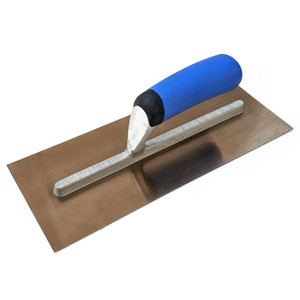 WIND-LOCK Wind-Lock Premium Trowel 12 x 4 3/4in Golden Stainless Steel, Blue Comfort Handle 