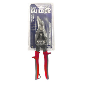 BLUE BUILDER Blue Builder Aviation Snips, Left-Hand Cut, Red Handle 
