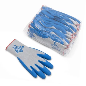 Atlas Fit Blue Latex Dip Palm Gloves, 10-Gauge, 12pk Uncarded, Large