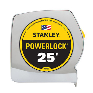 STANLEY Stanley Power Lock Tape Measure, 25ft x 1in 