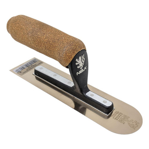  NELAFLEX II Supreme Flex Rounded Venetian Trowel, 7.9in x 2in w/ Cork Handle 