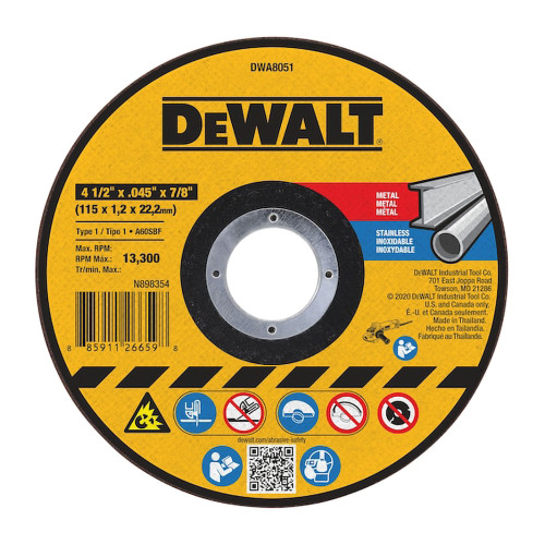 Cut-off wheel, .040in Thick, 4.5in Diameter
