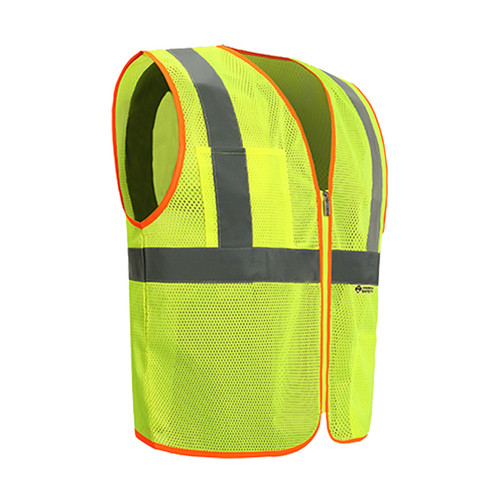 2W International High Visibility Safety Vest, Lime, Class 2, XL