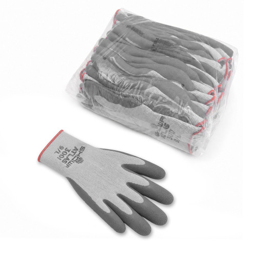 Atlas ThermaFit Glove w/ Gray Latex Dip Palm, 12pk Uncarded, Large