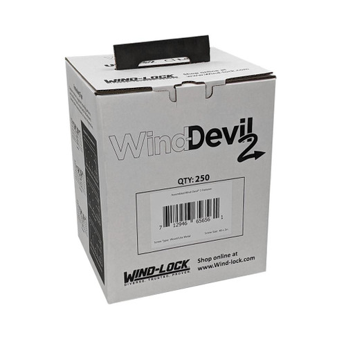 WIND-LOCK Wind-Devil2 w/ Zinc Fastener - Wood/Lite Metal, #7 x 1-5/8in Screw, 250/pk 