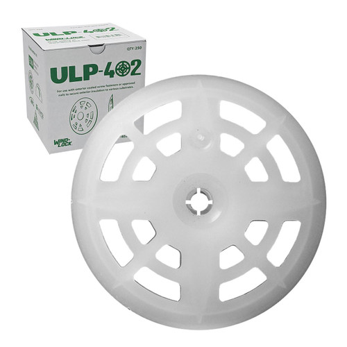 WIND-LOCK Wind-lock ULP-402 Plates, 1-3/4in Plastic Washer w/ Pre-Spotting Post, 250/pk 