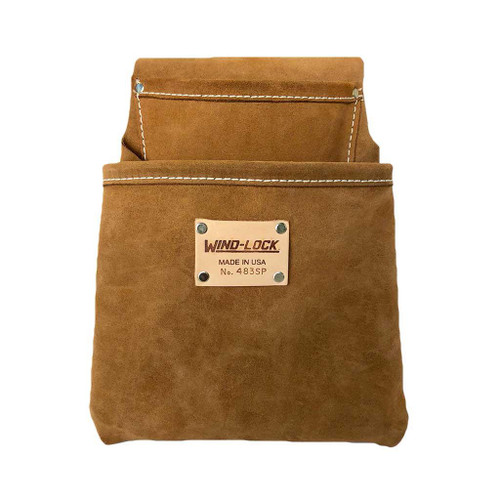 WIND-LOCK Wind-lock Split Leather Tool Pouch, 2 Pocket, Right Handed 